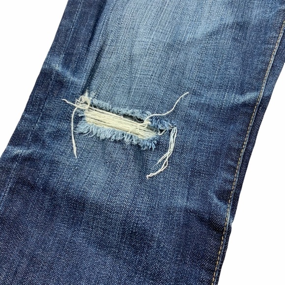 AG Jeans Stilt Cigarette Leg Distressed Dark Wash Cuffed Retro Low Rise SZ 8/29 - Picture 9 of 14